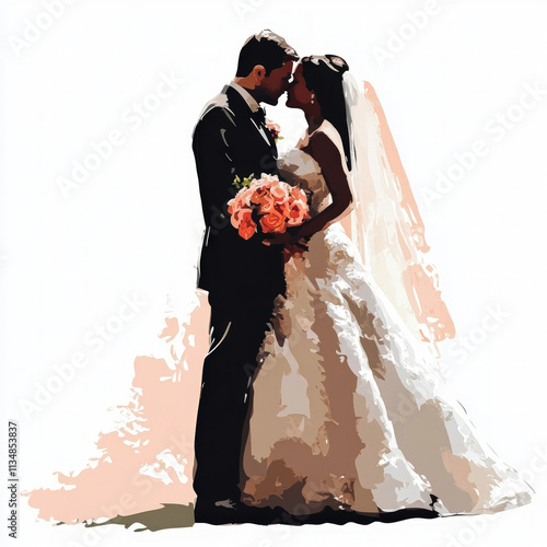 Bride And Groom Isolated
