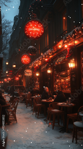 A winter scene of a classic...