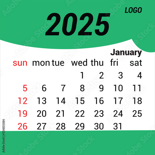  cleander design art 2025 , month of january