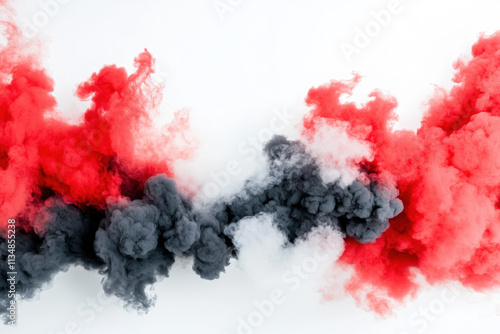 Red Smoke On White Background