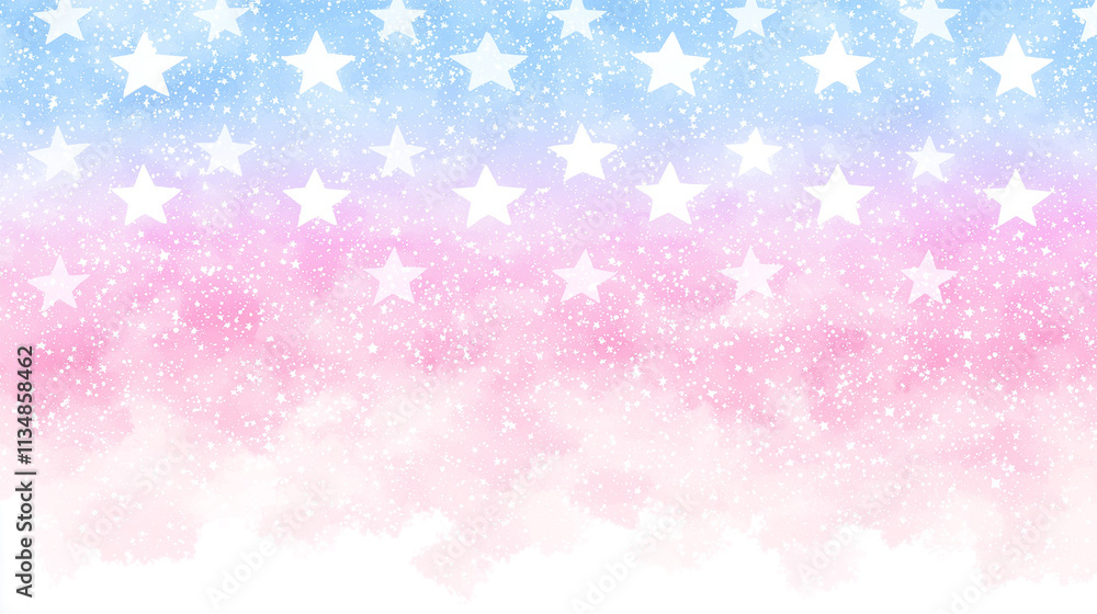 Dreamy Pastel Gradient Background with Pink, Blue, and White Stars Dreamy Pastel Gradient Background with Pink, Blue, and White Stars