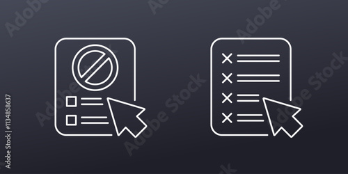 blacklist icons in line design, vector