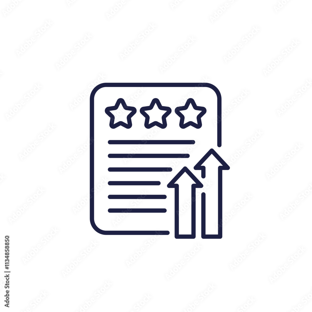 high standards and quality line icon