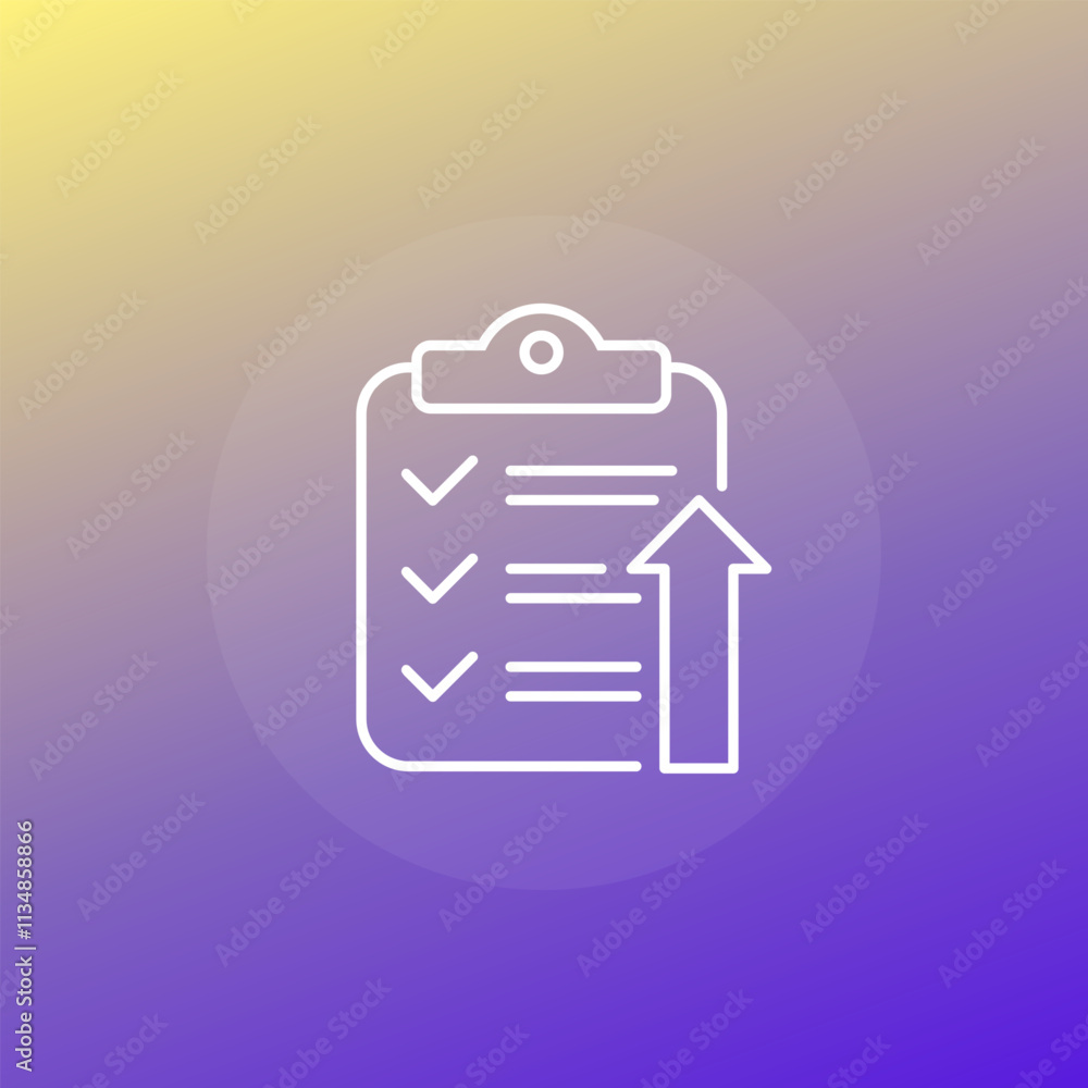 high standards icon with a clipboard, line vector high standards icon with a clipboard, line vector