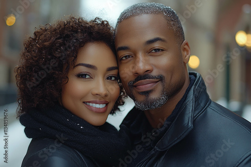 Couple Outside In Winter