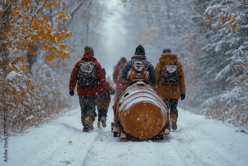 Family Day Out In Winter