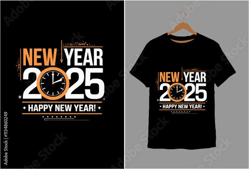 Happy New Year 2025 T-Shirt Design