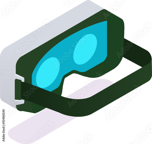 Modern vr goggles featuring vibrant lenses and an adjustable head strap, providing access to immersive digital environments and enhancing experiences in virtual worlds