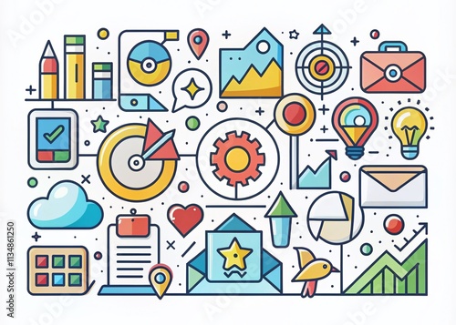 Creative Branding Doodle Illustrations for Business Marketing and Social Media, Showcasing Colorful and Engaging Designs in a Playful Style to Enhance Brand Identity and Recognition