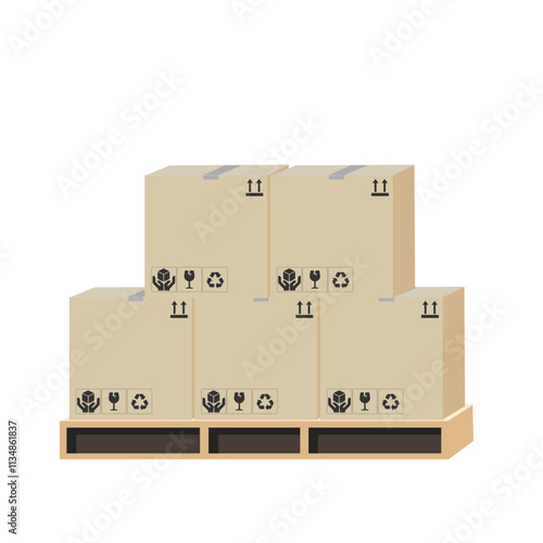 boxes pallet, delivery packing cargo 