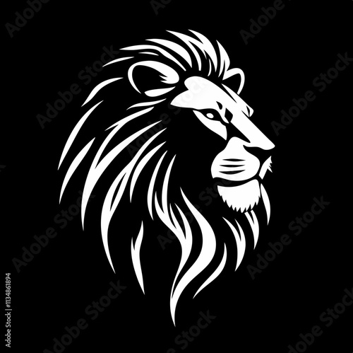 Stylized lion logo featuring a majestic lion's head in profile with flowing mane