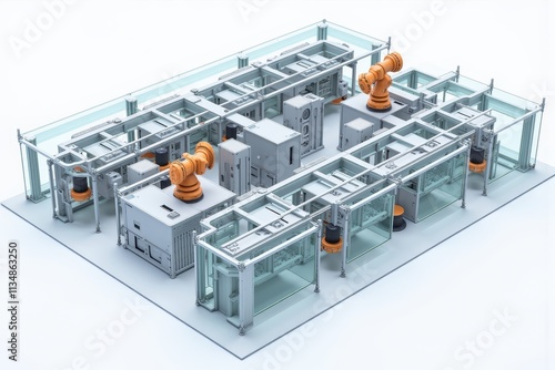 Innovative Modular Automation System Featuring Robotic Arms and Advanced Industrial Design for Enhanced Manufacturing Efficiency and Flexibility