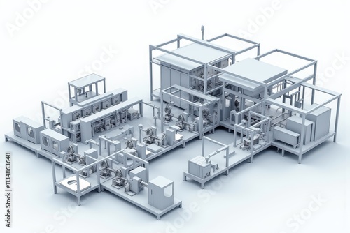 Wallpaper Mural Advanced Modular Automation System Design in a Conceptual Layout for Modern Manufacturing and Industrial Applications with Innovative Machines and Equipment Torontodigital.ca