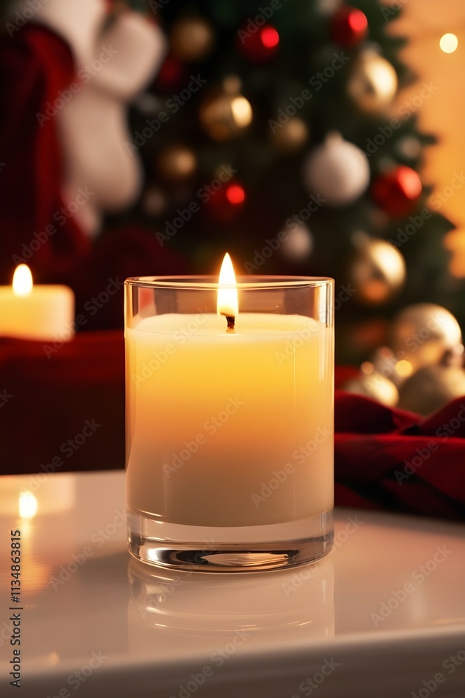 christmas candles and christmas tree christmas candles and christmas tree