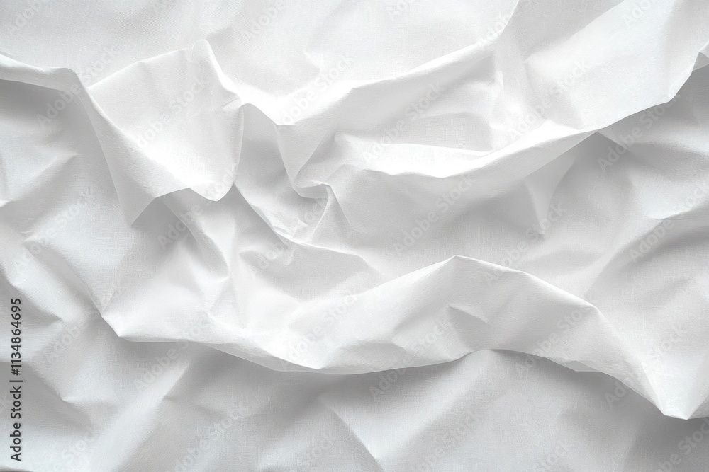 Abstract Crumpled White Paper Texture Background with Creases and Wrinkles Abstract Crumpled White Paper Texture Background with Creases and Wrinkles