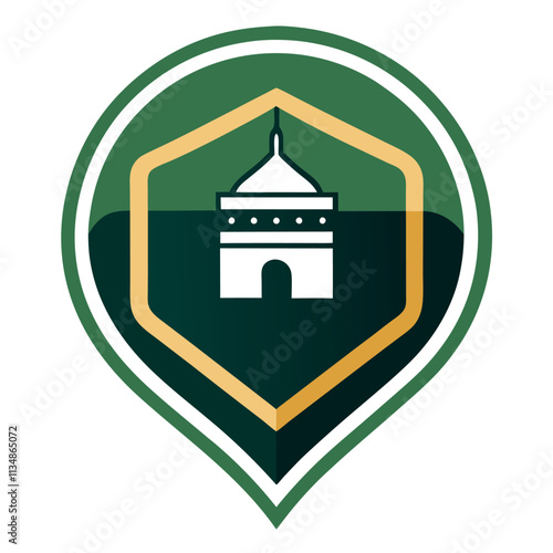 Muslim Hajj route sign vector illustration and modern design 