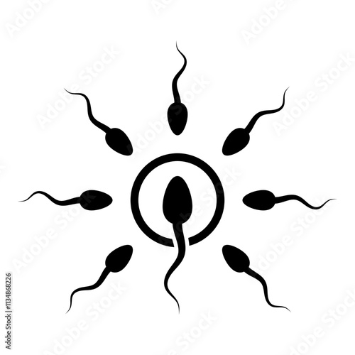 Male sperm fertilize female egg icon