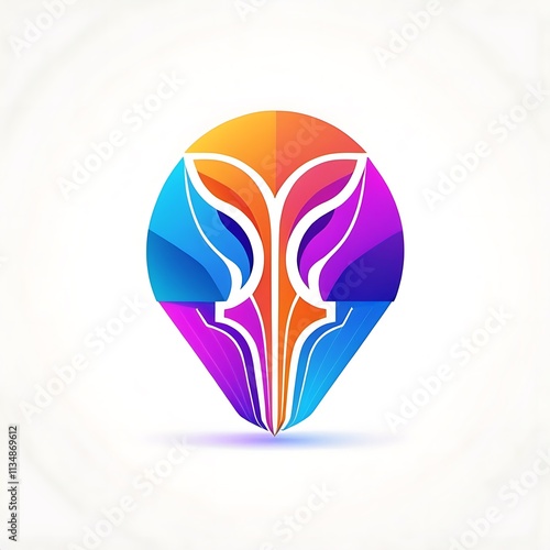 Vibrant Abstract Logo Design: Colorful gradient emblem, modern, dynamic, and visually striking. Perfect for branding, identity, and visual communication.  photo