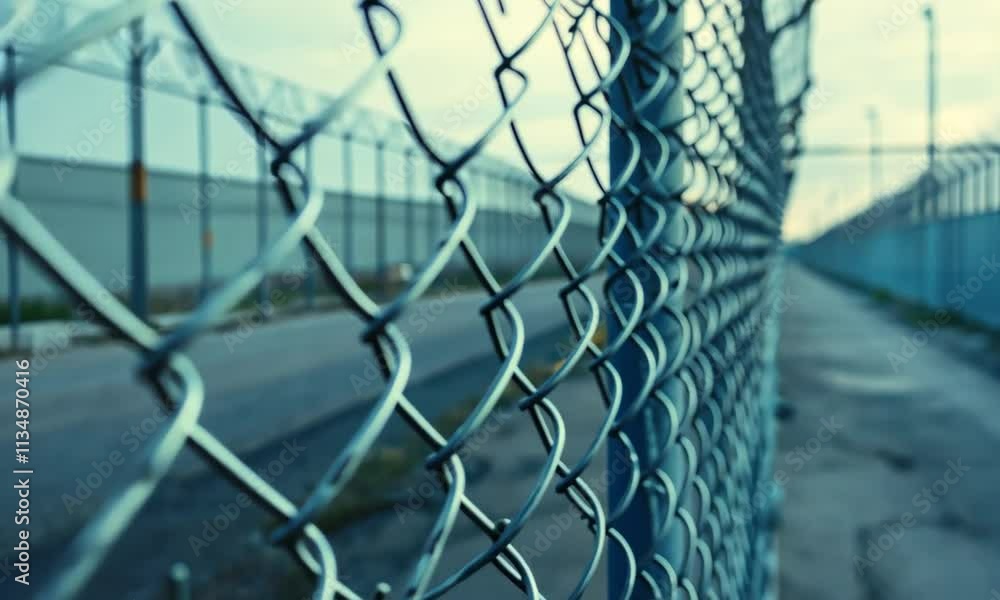 State border wire fence on side road outdoor State border wire fence on side road outdoor