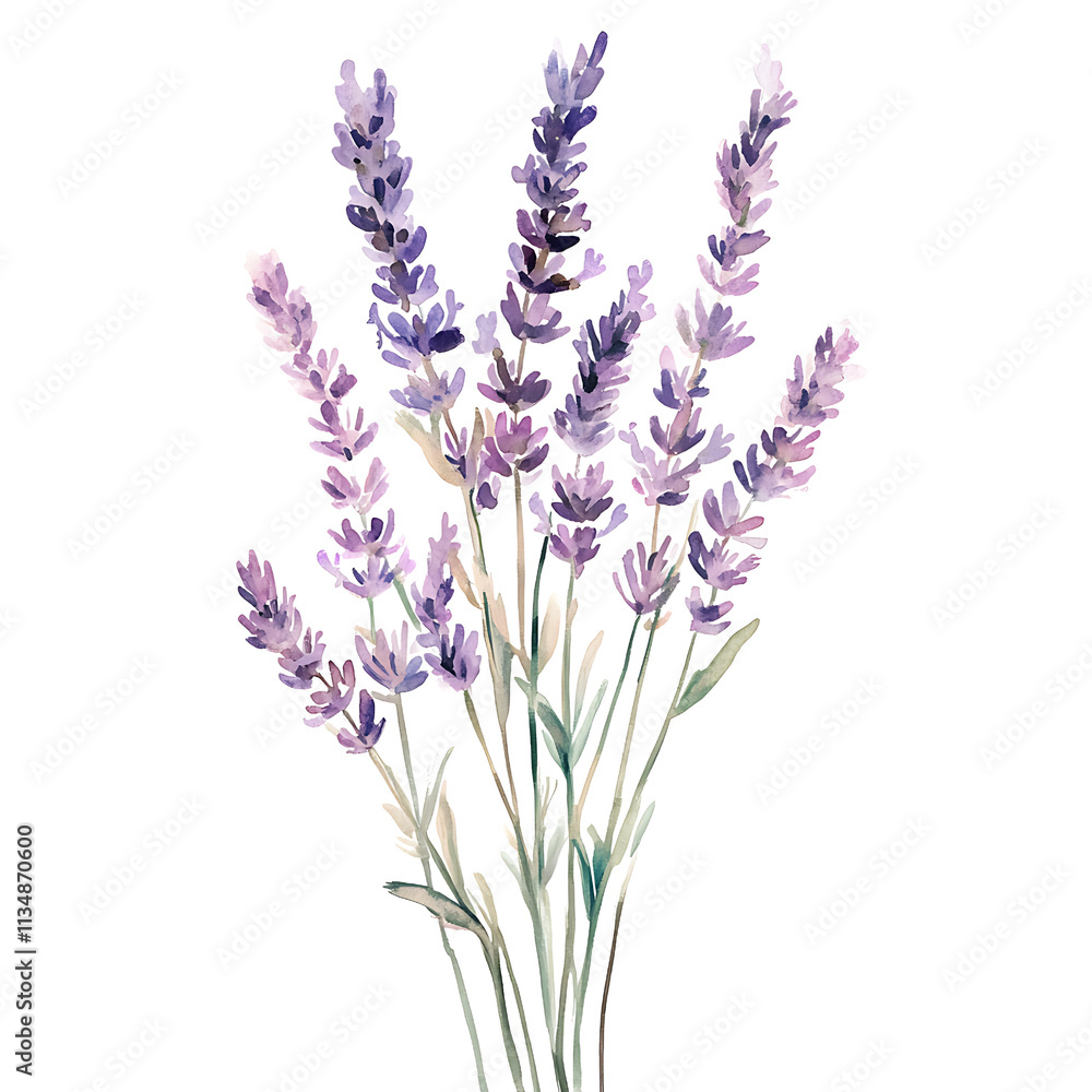 Summer flowers in watercolor lavender blooms captured in a serene botanical garden scene Summer flowers in watercolor lavender blooms captured in a serene botanical garden scene