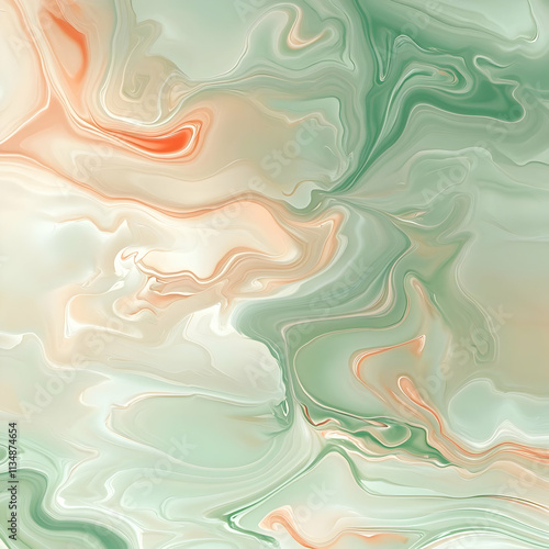 Wallpaper Mural Abstract Green and Peach Marble Background Illustration Torontodigital.ca