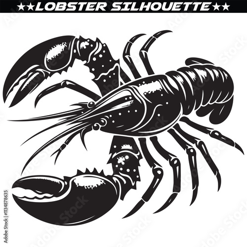 Lobster silhouette vector illustration