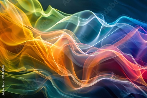 abstract background with multicolored smoke, computer-generated image. generative AI