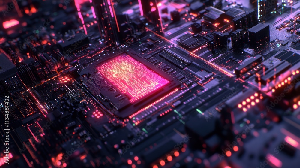 Intricate Circuit Board Design: A Glowing Network of Digital Pathways and Technological Innovation Intricate Circuit Board Design: A Glowing Network of Digital Pathways and Technological Innovation