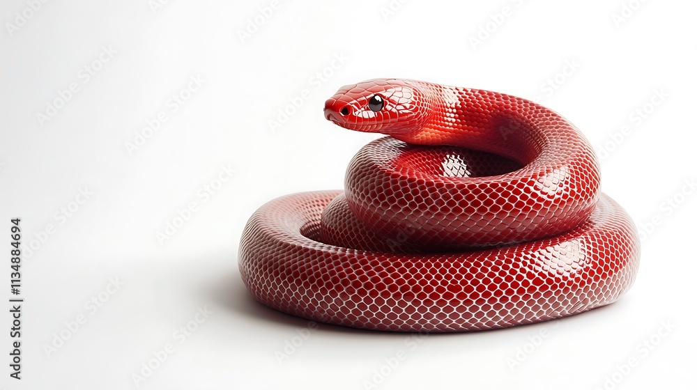 Fototapeta premium Tropical snake coiled in a serene environment captivating nature photography displaying exotic wildlife