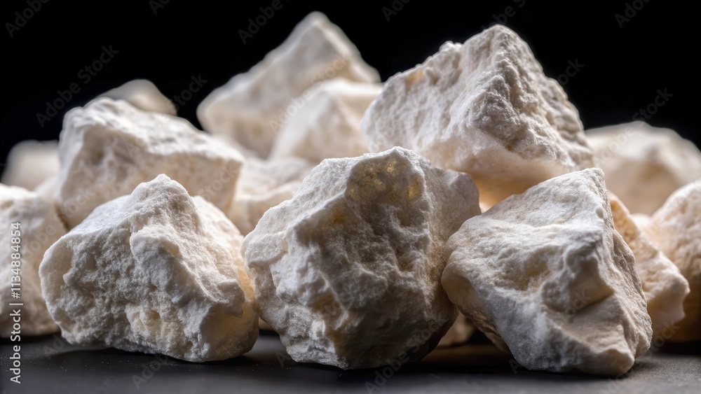 A Close-Up View of White Rocks with a Rough Texture, Emphasizing Their Irregular Shapes and Contrasting Them Against a Dark Background A Close-Up View of White Rocks with a Rough Texture, Emphasizing Their Irregular Shapes and Contrasting Them Against a Dark Background