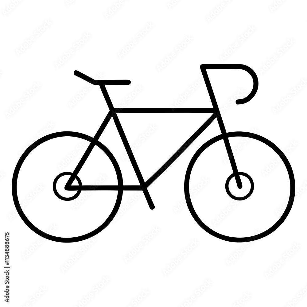 Simple Bike Icon with Bold Black Outlines. Simple Bike Icon with Bold Black Outlines.