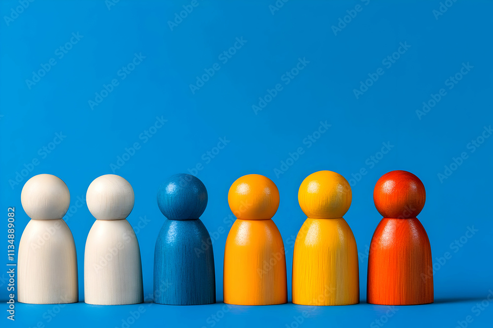 Colorful Wooden Figurines Illustration Colorful Wooden Figurines Illustration