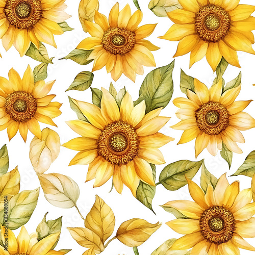 Vibrant summer flowers watercolor artwork featuring sunflowers in a bright floral arrangement for home decor inspiration