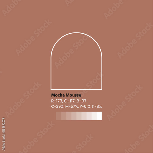 Trendy Color 2025 Mocha Mousse Swatch Palette. Color hex swatch palette design idea.