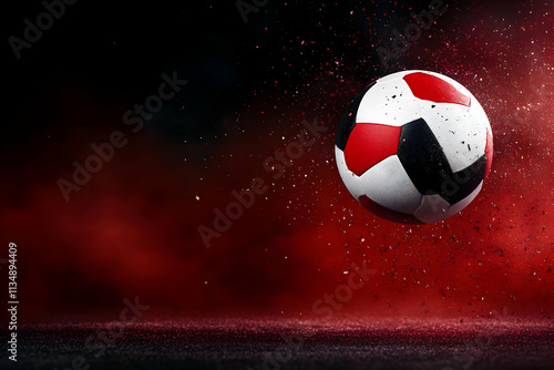 Red Soccer Ball Explosion Illustration photo