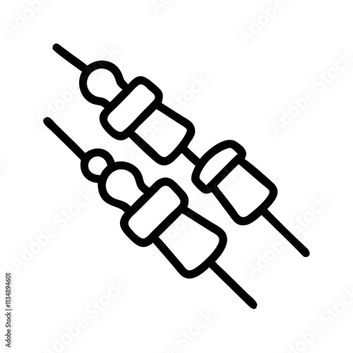 Veggie skewers icon outline for healthy eating and dieting concept