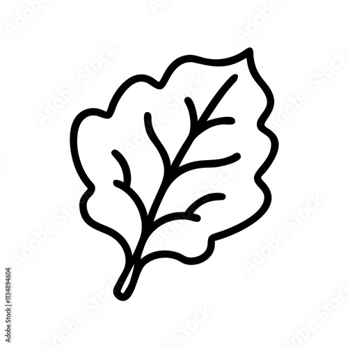 Lettuce leaf icon outline for healthy eating and dieting concept 
