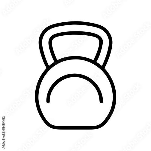 Kettlebell icon outline for strength training and dieting concept 