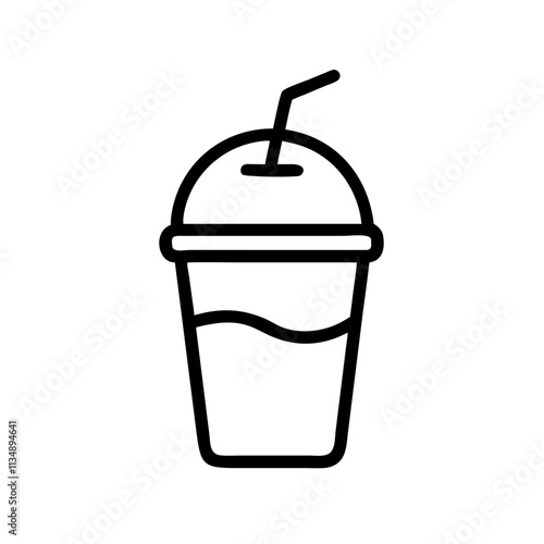 Smoothie cup icon outline for healthy drinking and dieting concept 