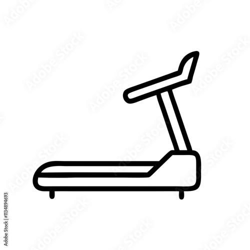 Treadmill icon outline for cardio exercise and dieting concept 