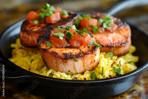 Grilled Scallops with Saffron Rice: A Culinary Delight