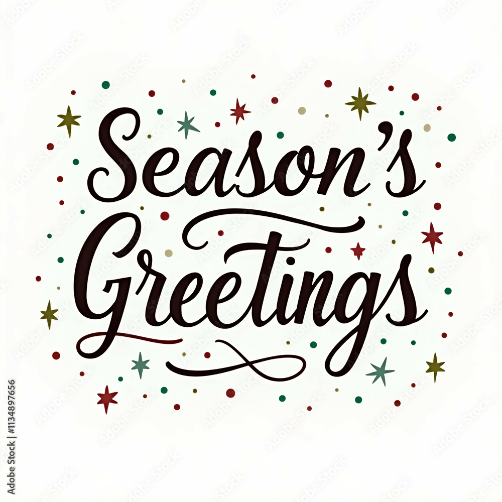 season's greetings christmas card with stars snowflakes season's greetings christmas card with stars snowflakes