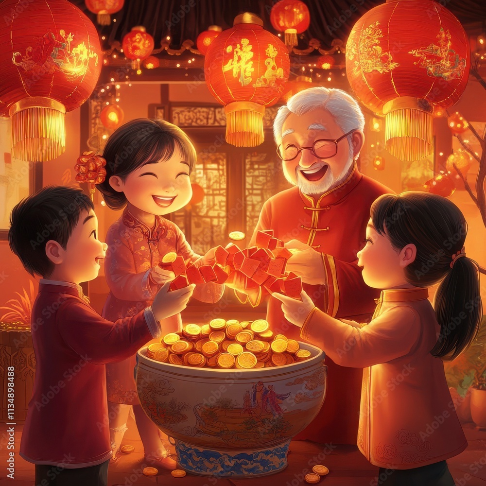 Joyful Celebration with Family During Lunar New Year Festivities Joyful Celebration with Family During Lunar New Year Festivities