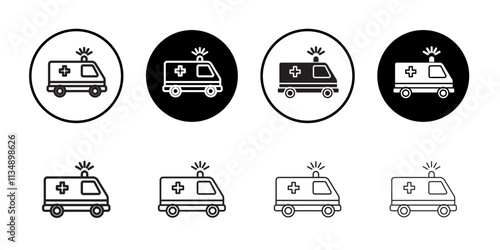 Ambulance icon Thin line art collection