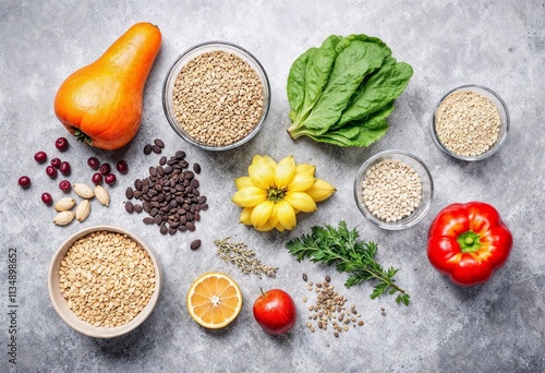 Wallpaper Mural Healthy Organic Ingredients Including Grains, Vegetables, Fruits, Nuts, and Seeds

 Torontodigital.ca