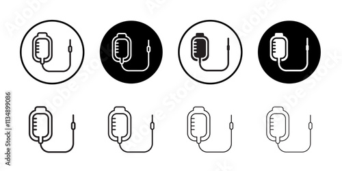 Blood transfusion icon Thin line art collection