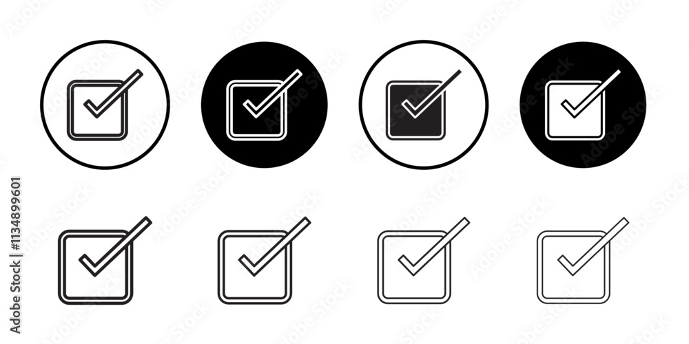 Checkbox Icon Thin line art collection