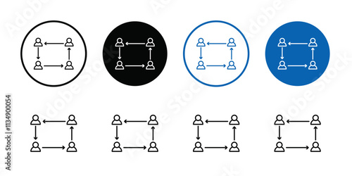 Collaborative icon Thin line art collection