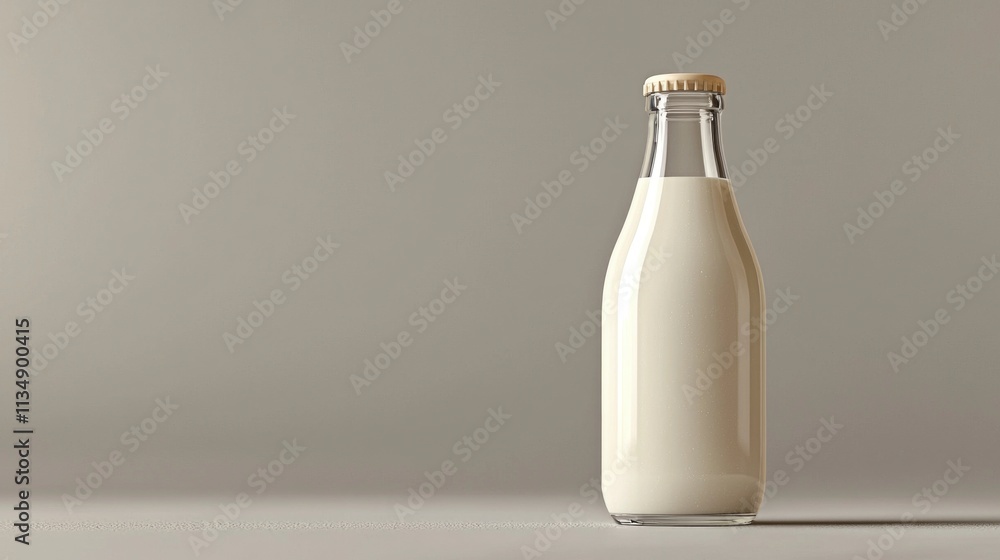 A clear and empty glass bottle designed for milk displays a clean and modern aesthetic, perfect for various artistic projects and branding concepts A clear and empty glass bottle designed for milk displays a clean and modern aesthetic, perfect for various artistic projects and branding concepts