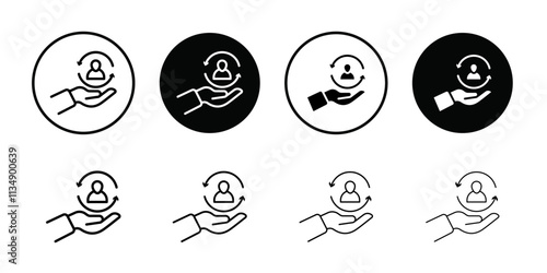 Customer retention icon Thin line art collection